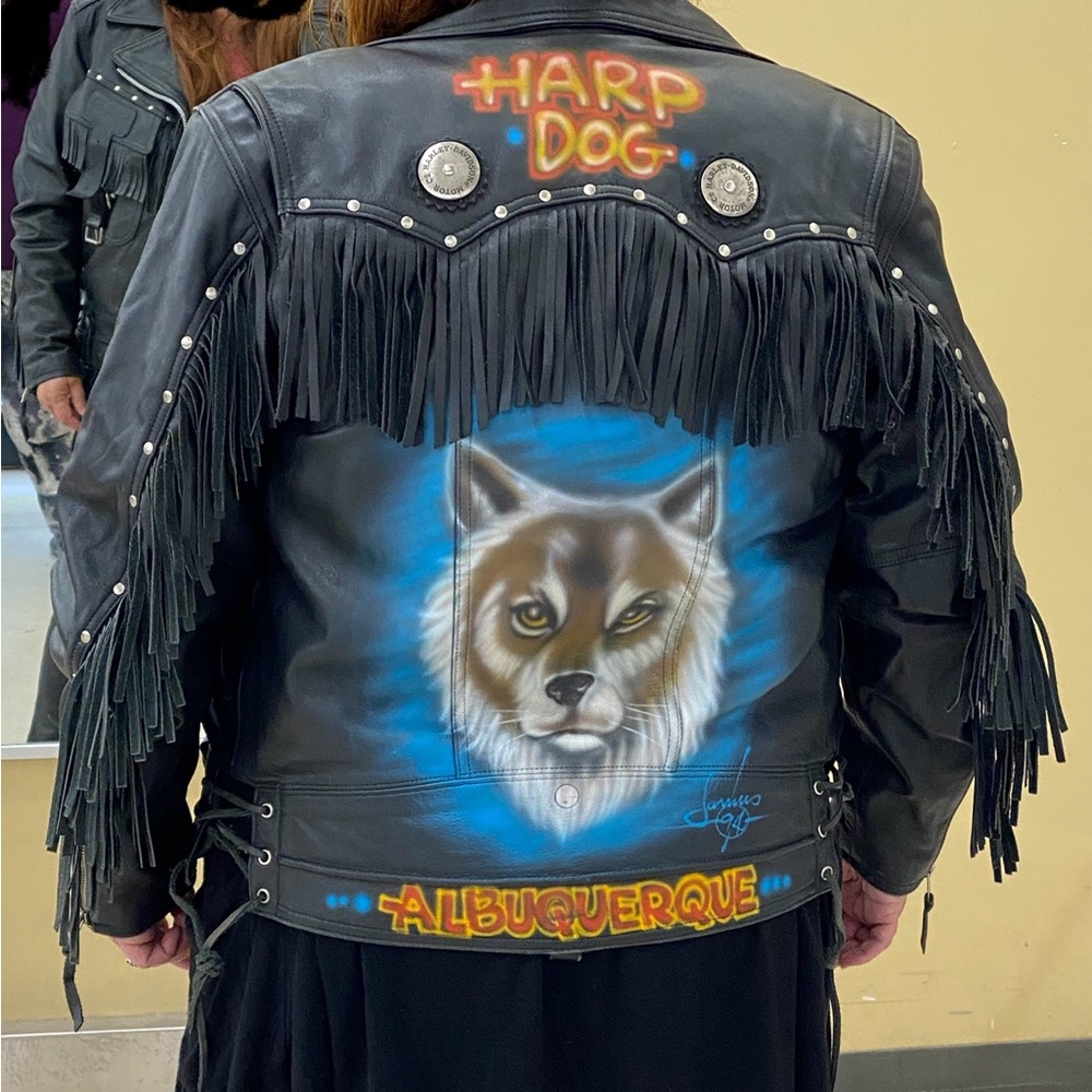 1980’s Harley Davidson Original Leather Jacket Painted in Albuquerque, NM ‘94